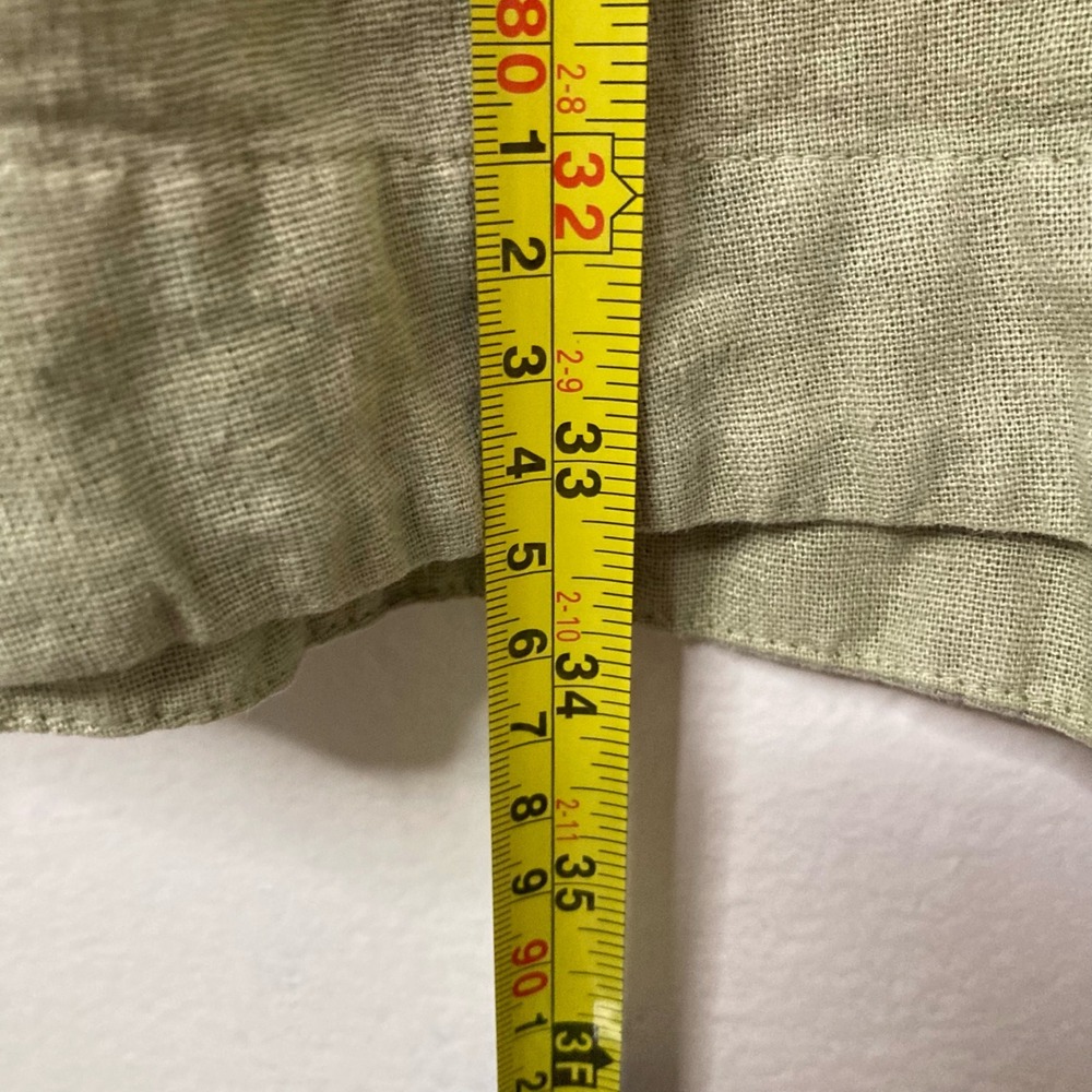 Sage Green Linen Blend Button Front Midi Skirt L Universal Thread Boho Coastal - Picture 12 of 12